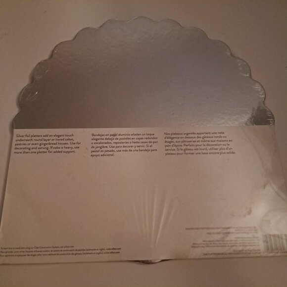 ( 14 inches) NEW sealed Wilton silver cake Plateau lot, 3 packs of 4 (12) - Picture 2 of 5